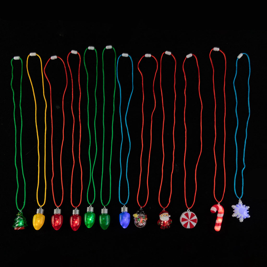 Cool Light Up Necklace with Santa and Christmas Tree