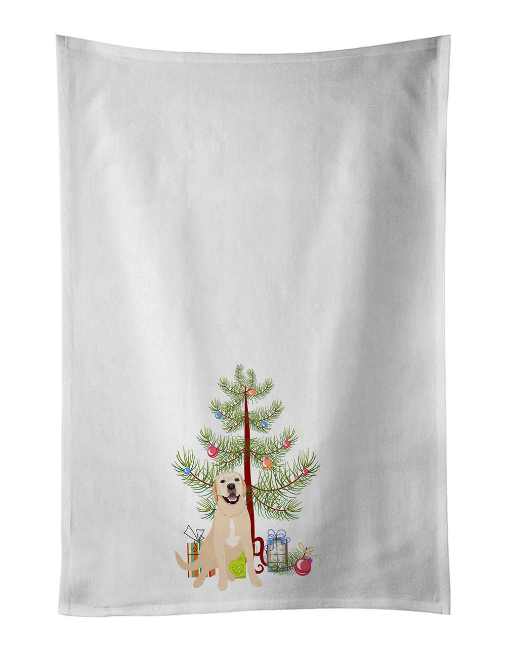 Labrador Retriever Yellow #2 Christmas Kitchen Towel Set of 2