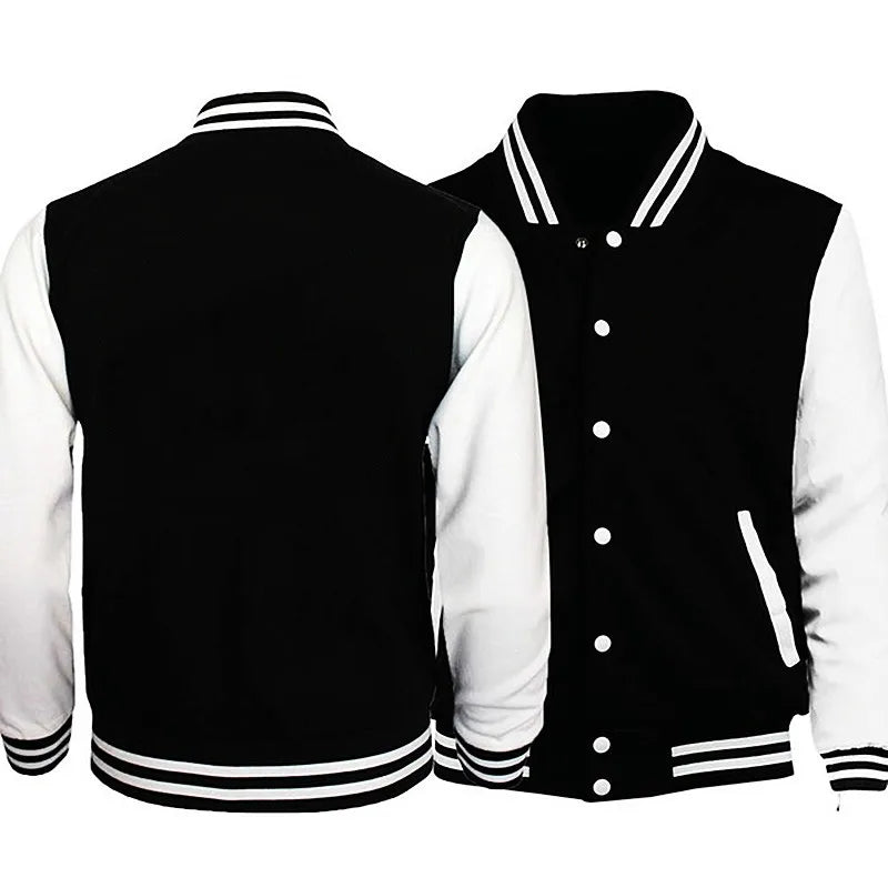 Men's Solid Color Bomber Jacket - Casual Korean Style