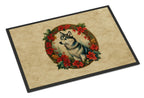 Alaskan Klee Kai Christmas Flowers Doormat