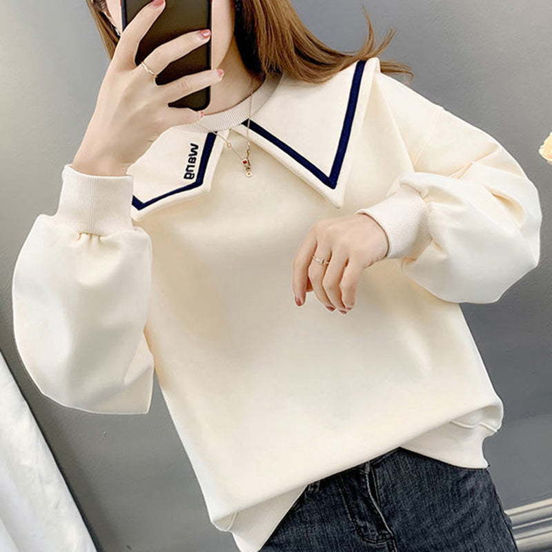 Women's Asymmetrical Embroidered Sweatshirt 2023 Autumn | Streetwear