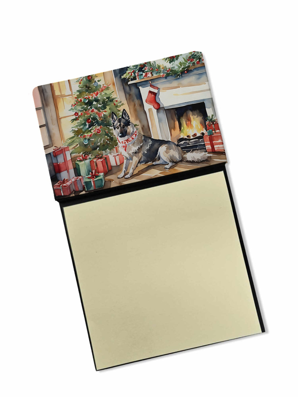 Norwegian Elkhound Cozy Christmas Sticky Note Holder
