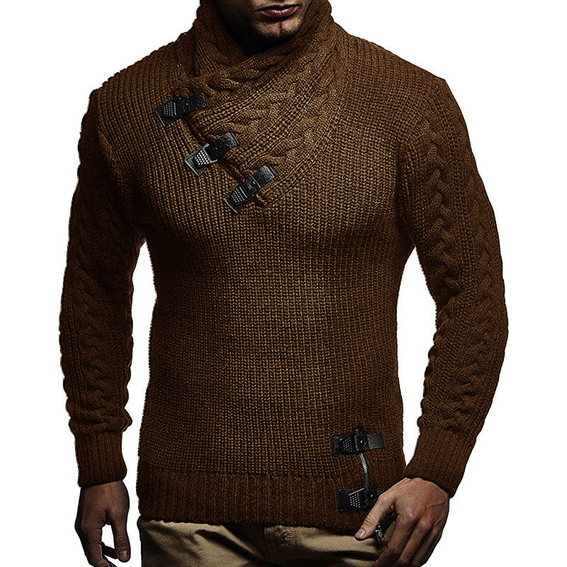 Men's Solid Color Long Sleeve Turtleneck Sweater