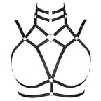 Strappy Heart-Ring Cage Harness Bralette