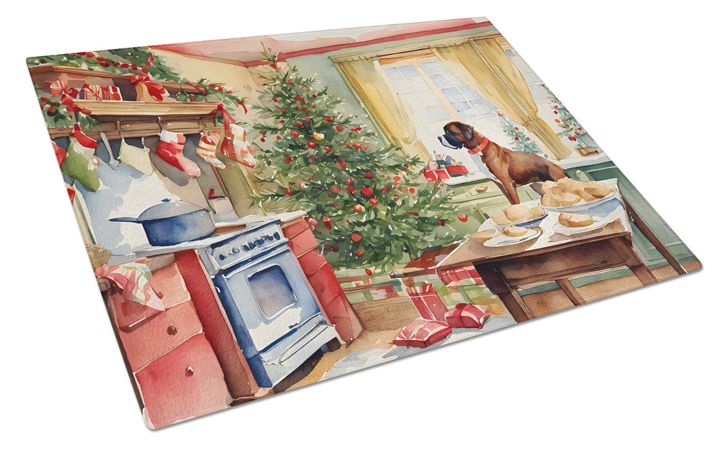 Boxer Christmas Cookies Glass Cutting Board