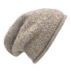 Beige Essential Knit Alpaca Beanie | Embroidered Cap