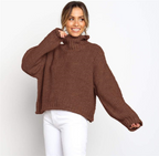Women's Knitted High Collar Sweater