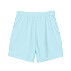 Men's Light Blue -Print Swim Trunks
