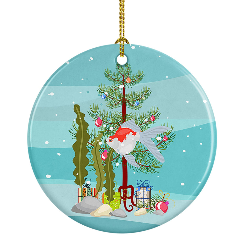 Tamasaba Goldfish Merry Christmas Ceramic Ornament