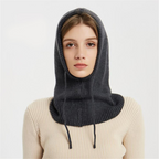 Cozy Knit All-in-One Hat & Scarf Pullover | Streetwear