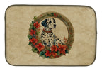 Dalmatian Christmas Flowers Dish Drying Mat