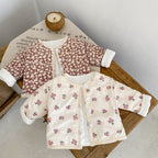 Thickened Long Sleeve Cotton Coat for Kids with Lace