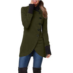 Panelled Hem Slit Long-sleeved Jacket (Single-breasted)