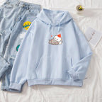 Hooded Solid Color Casual Loose Hoodie for Students | Streetwear