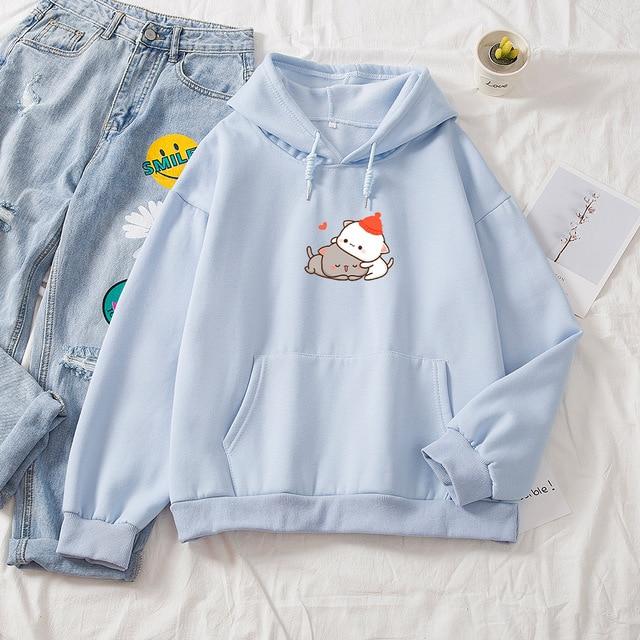 Hooded Solid Color Casual Loose Hoodie for Students | Streetwear