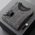 Men's Padded Round Neck Business Casual Sweater