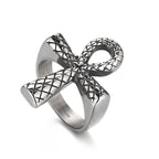 Textured Ankh Cross Ring