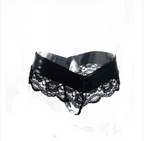 Women's Lace Thong Patent Leather Shorts