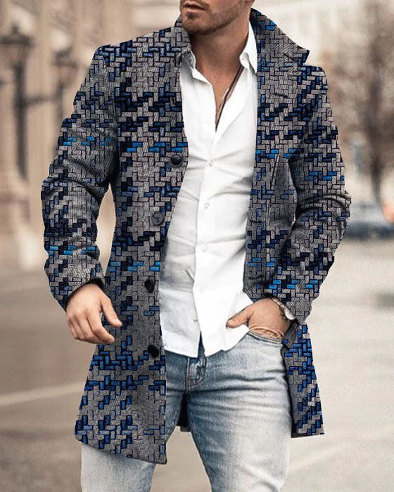 Men's Woolen Stand Collar Casual Coat for Autumn/Winter