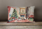 Basset Hound Christmas Throw Pillow
