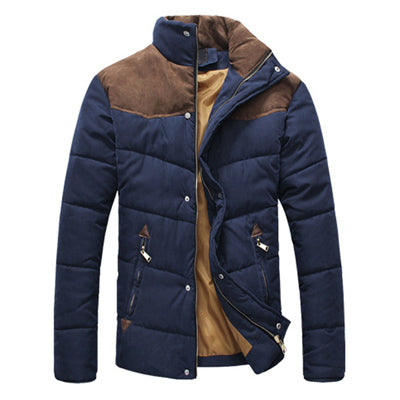 DIMUSI Men's Winter Jacket Padded Stand Collar Parka 4XL