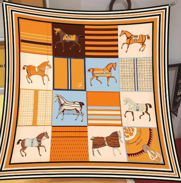 Zebra Jungle Square Scarf - High-Quality Twill Silk (One)
