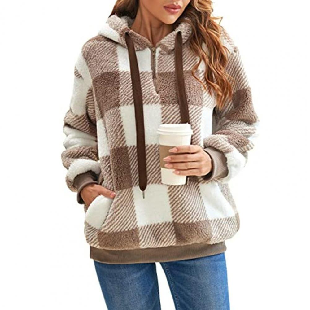 Cozy Women's Plush Hoodie with Drawstring for Fall/Winter | Streetwear