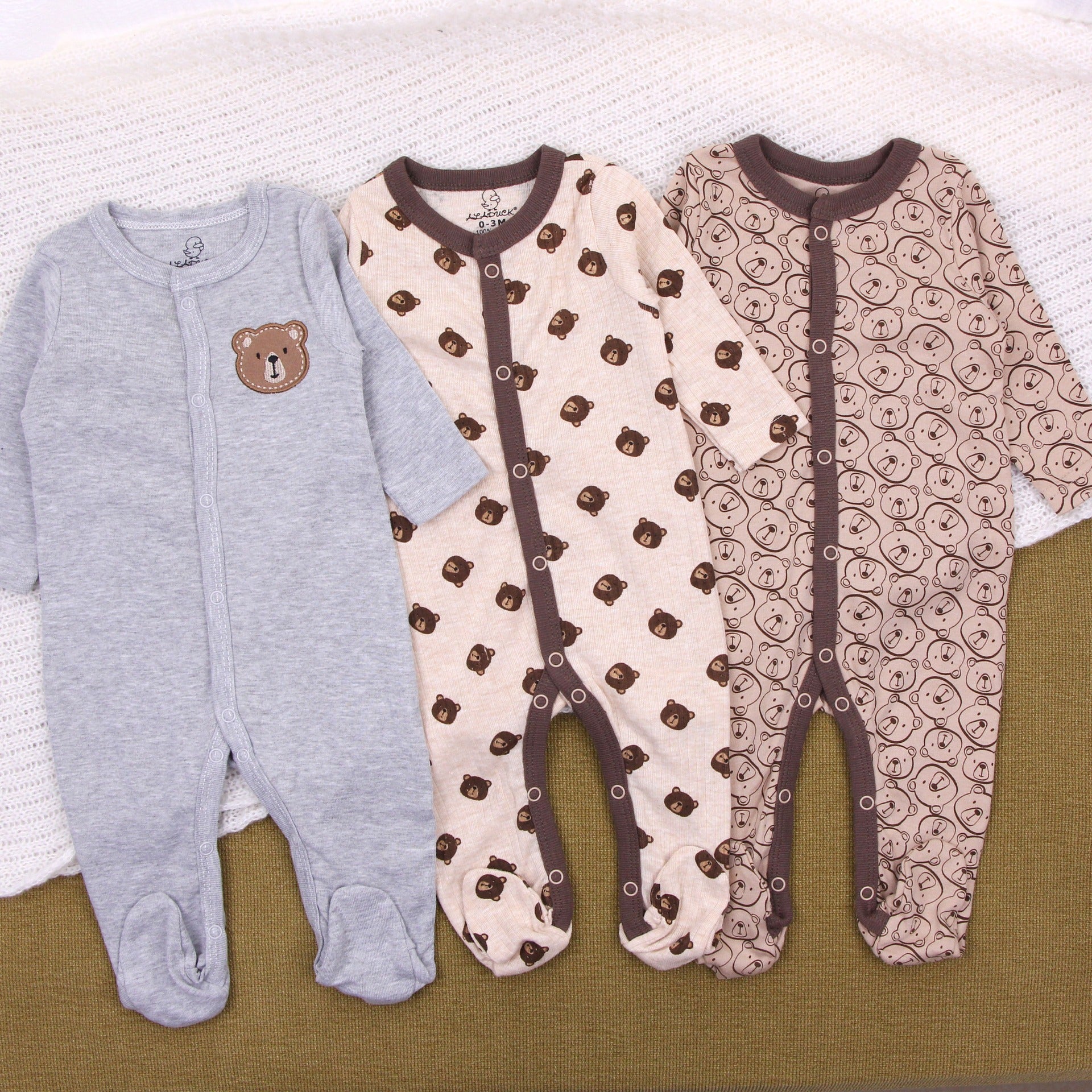 Cotton Long-Sleeve Baby Bodysuit (0–9M)