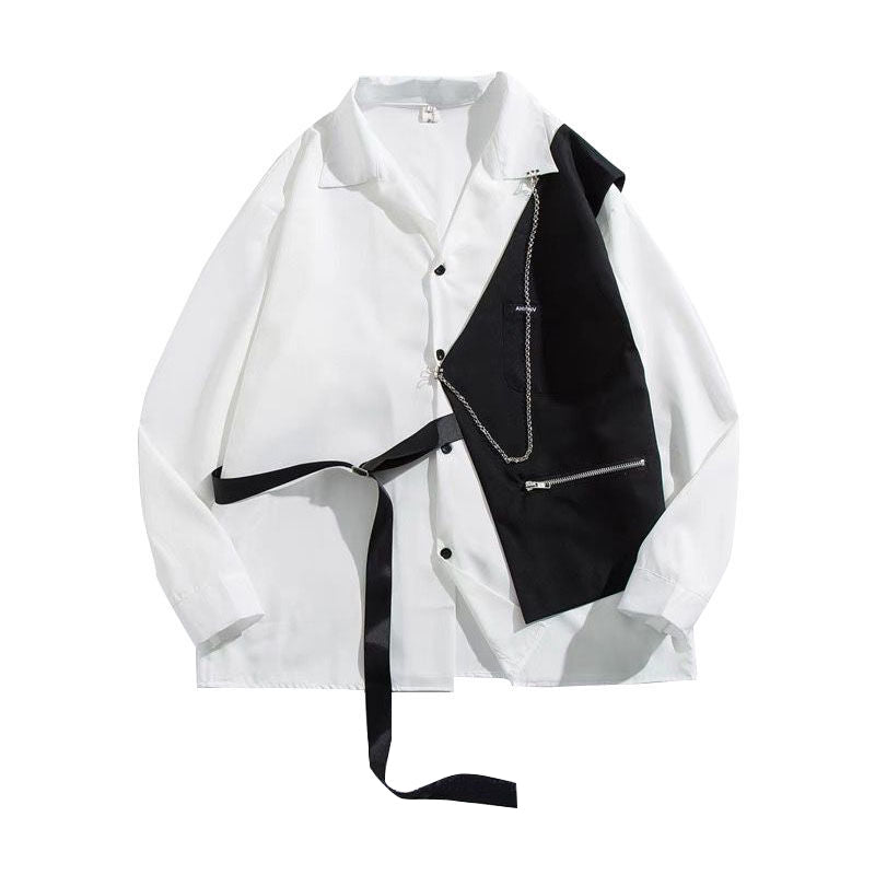 Men's Long Sleeve Shirt with Vest and Jacket Combo
