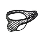 Translucent Mesh Thong with Convex Cutout Design