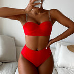 2022 New Women's Sexy Black High-Waist Bikini Set