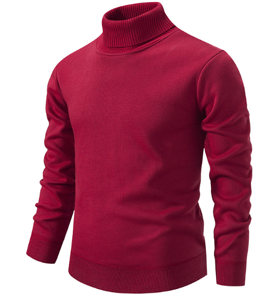 Men's Thick Velvet Turtleneck Sweater for Autumn/Winter