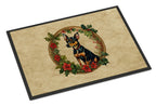 Miniature Pinscher Christmas Flowers Doormat