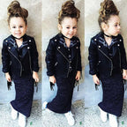 Children's Tassel Leather Jacket in European Style