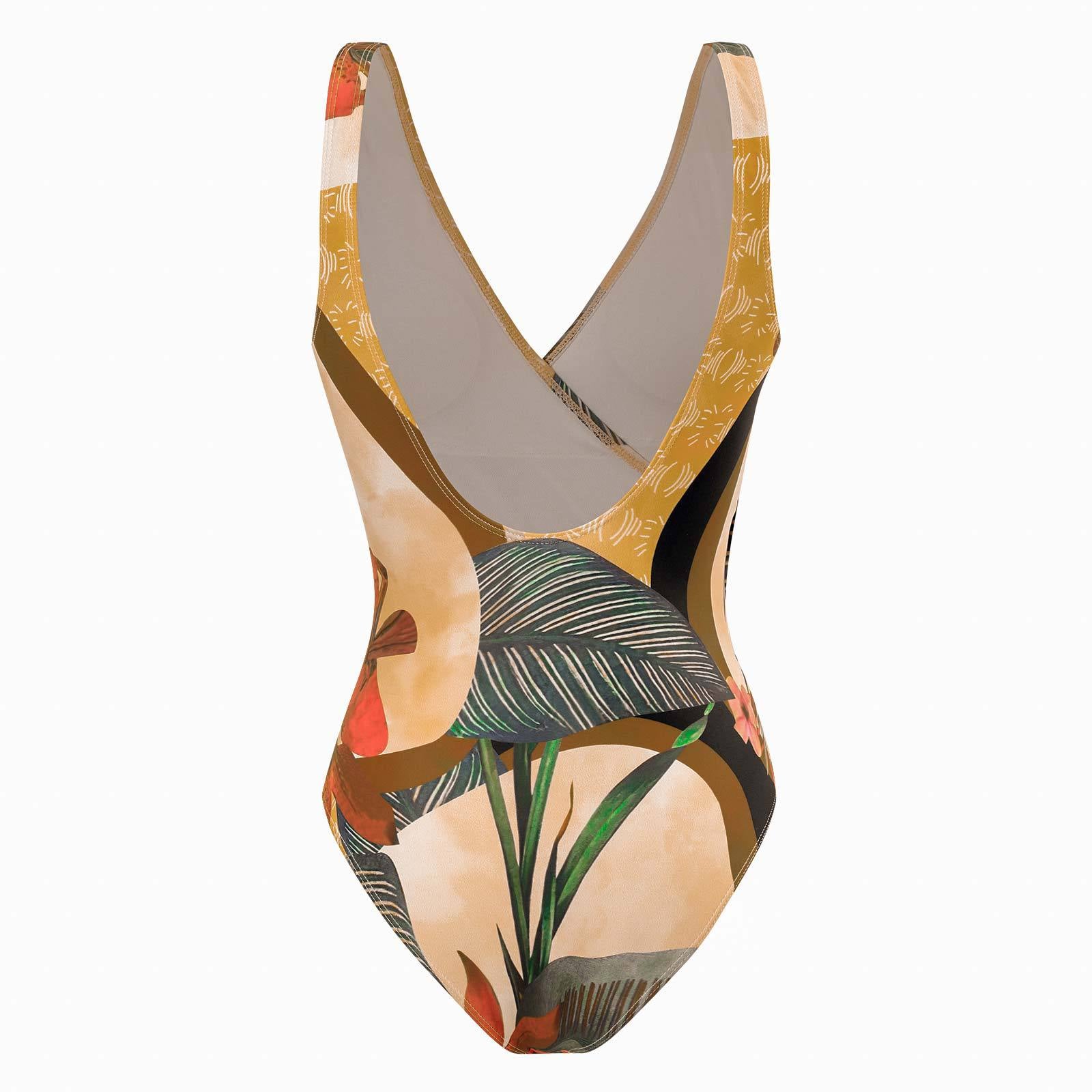 Plus Size Backless Swimsuit with Chiffon Beach Skirt