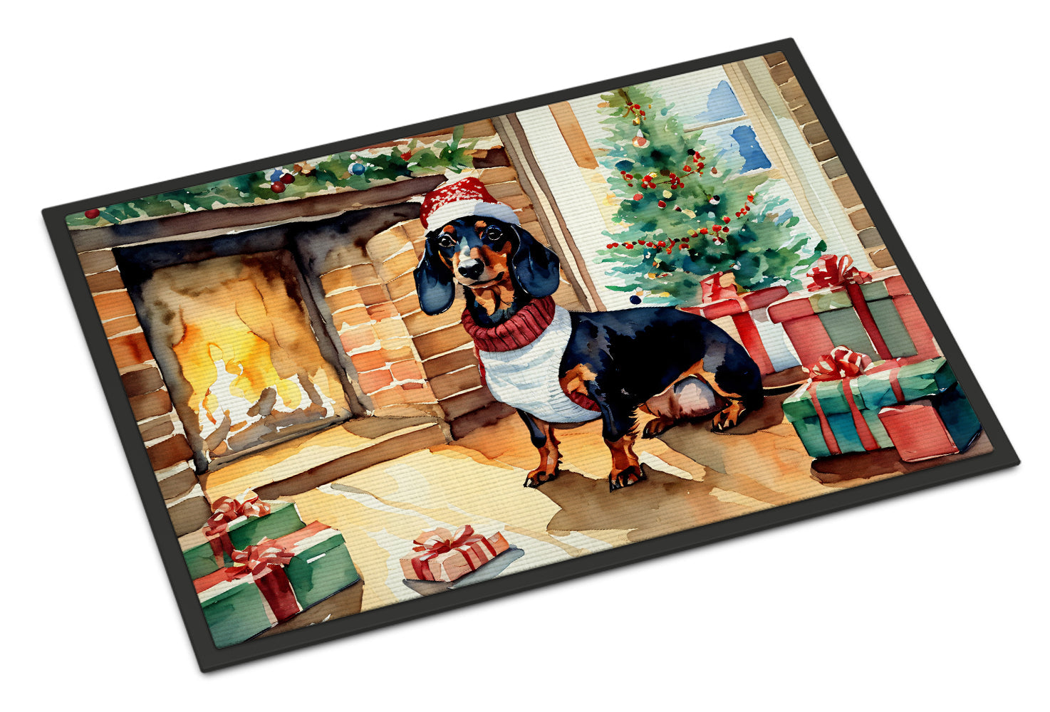 Dachshund Cozy Christmas Doormat