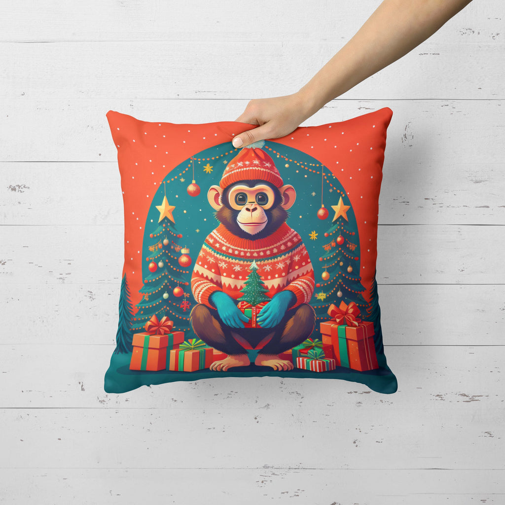 Monkey Christmas Throw Pillow