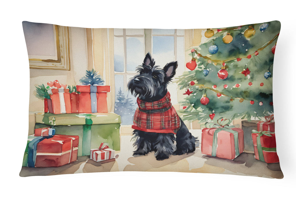 Scottish Terrier Cozy Christmas Throw Pillow