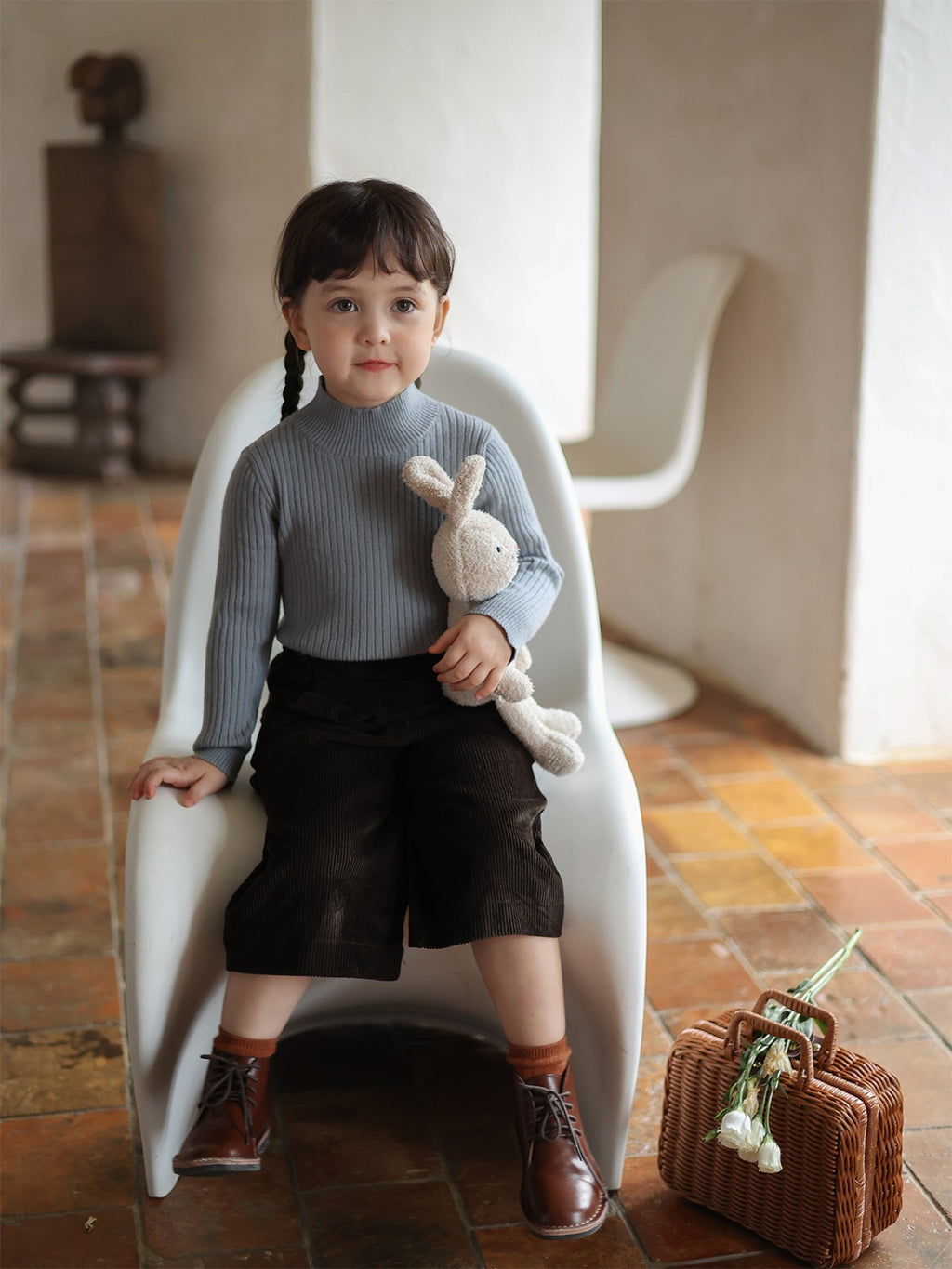 Girls' Spring Autumn Fashion Half Turtleneck Sweater