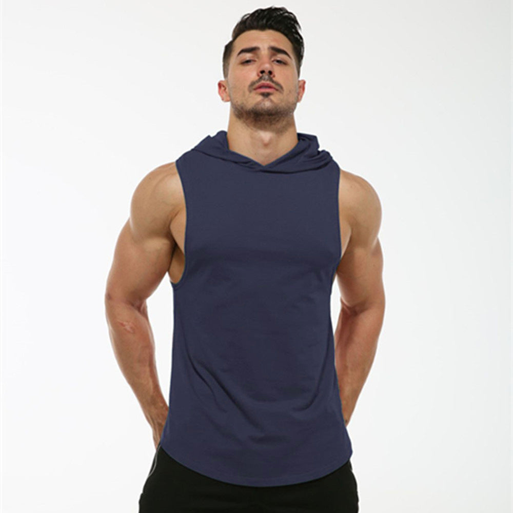Men's Cotton Hooded Sleeveless Tank Top