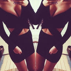 Deep-V Cutout Bodycon Nightclub Mini Dress