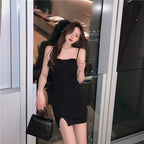 Slim Fit Summer Dress with Square Neck for Women