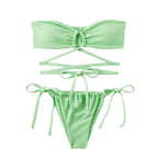 2024 New Amazon Solid Color Backless Bikini Set