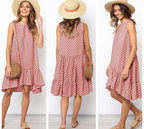 2019 Summer New Women's Ruffle Midi Dress (Polka Dot)