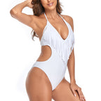 Women's Solid Color Sexy One-Piece Swimsuit for Beach