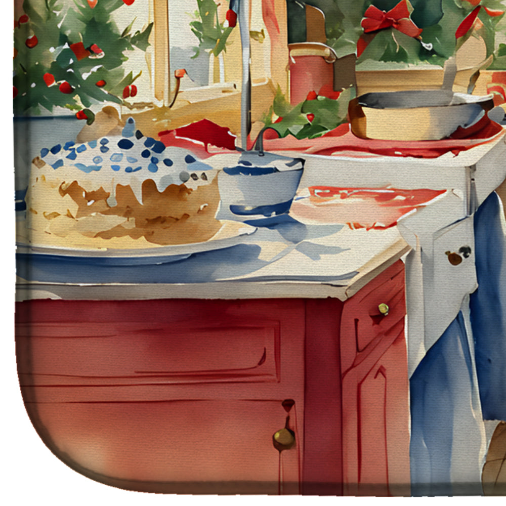 Mastiff Christmas Cookies Dish Drying Mat
