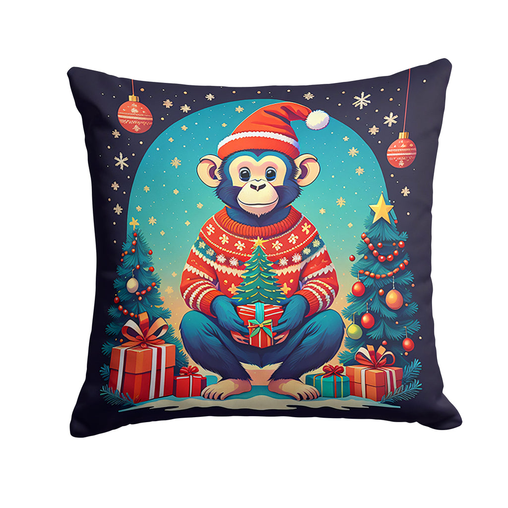 Monkey Christmas Throw Pillow