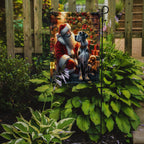 Great Dane and Santa Claus Garden Flag