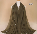 Women's Cotton And Linen Beads Crumpled Monochrome Scarf