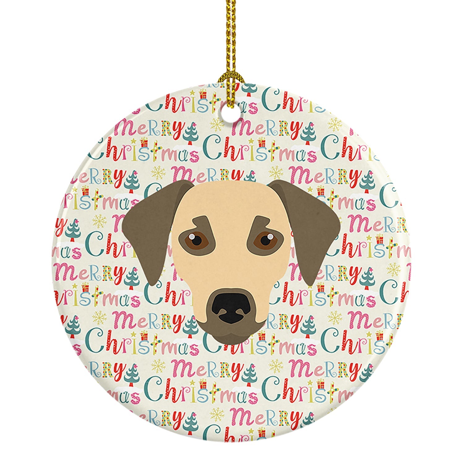 Sato Dog Merry Christmas Ceramic Ornament
